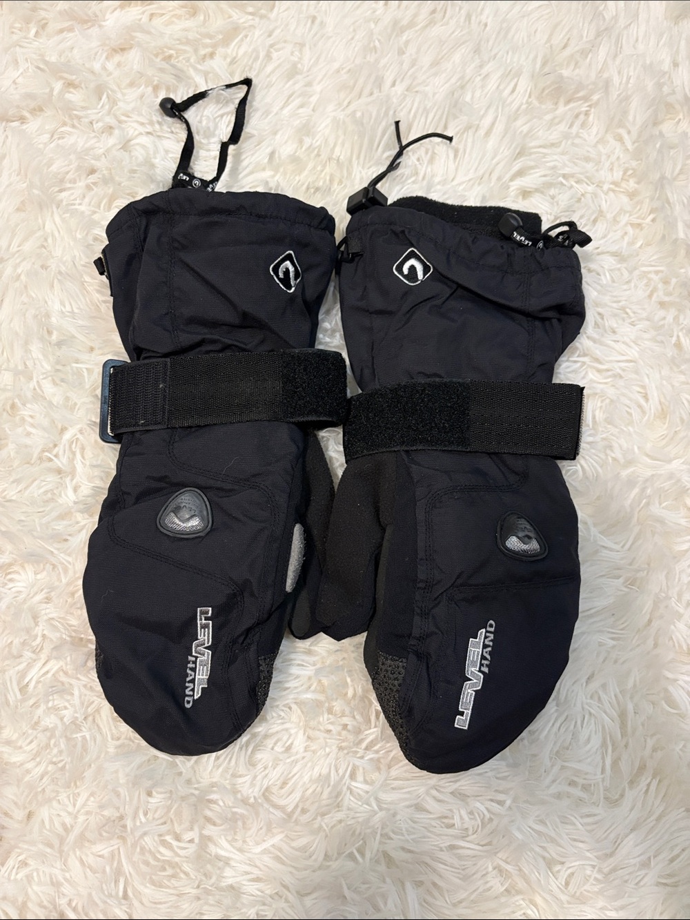 Black Men's Insulated Ski Mittens - Thermal Winter Gloves